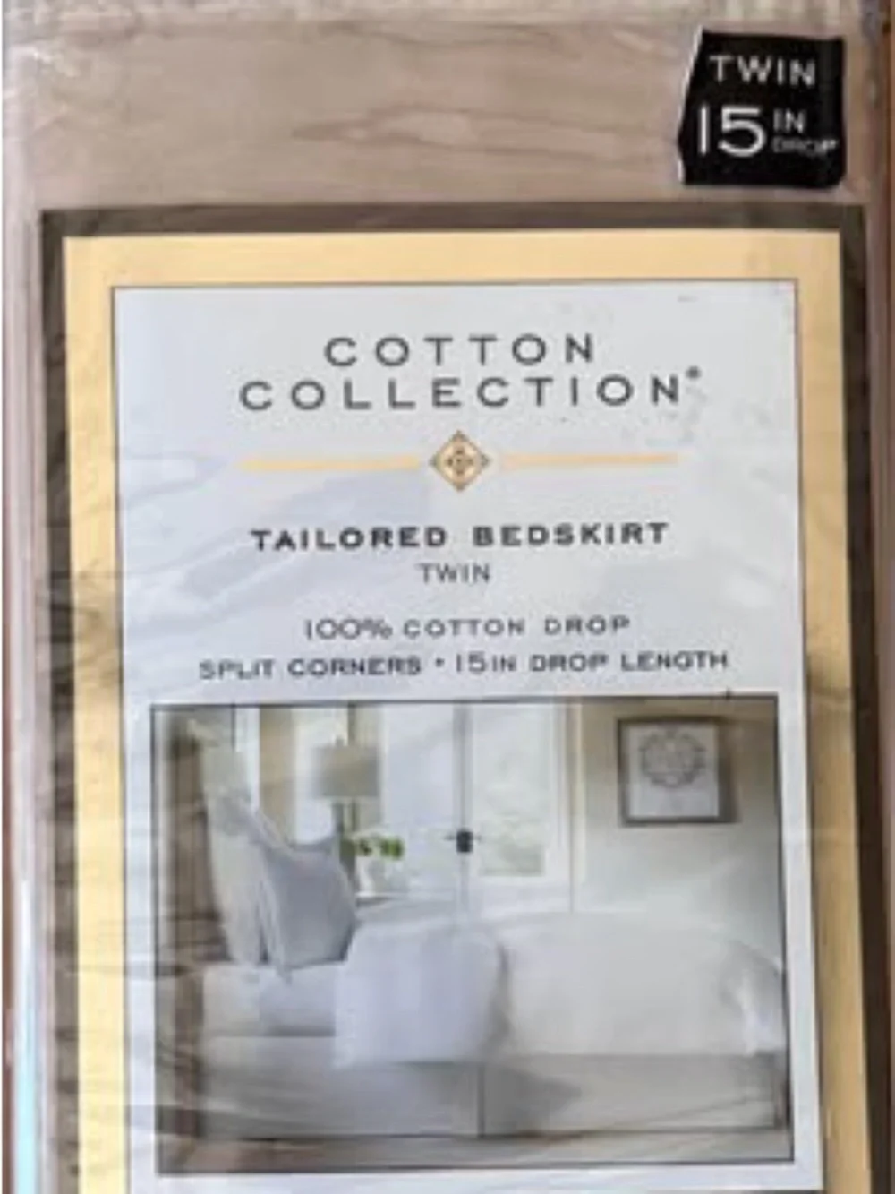 Cotton Collection Taupe Tailored Twin Bedskirt